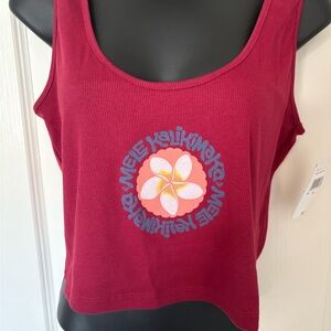 Roxy Red Tank Top with Floral Graphic